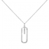 Collier Carador Tendance Or blanc 375/000 et oxydes de zirconium