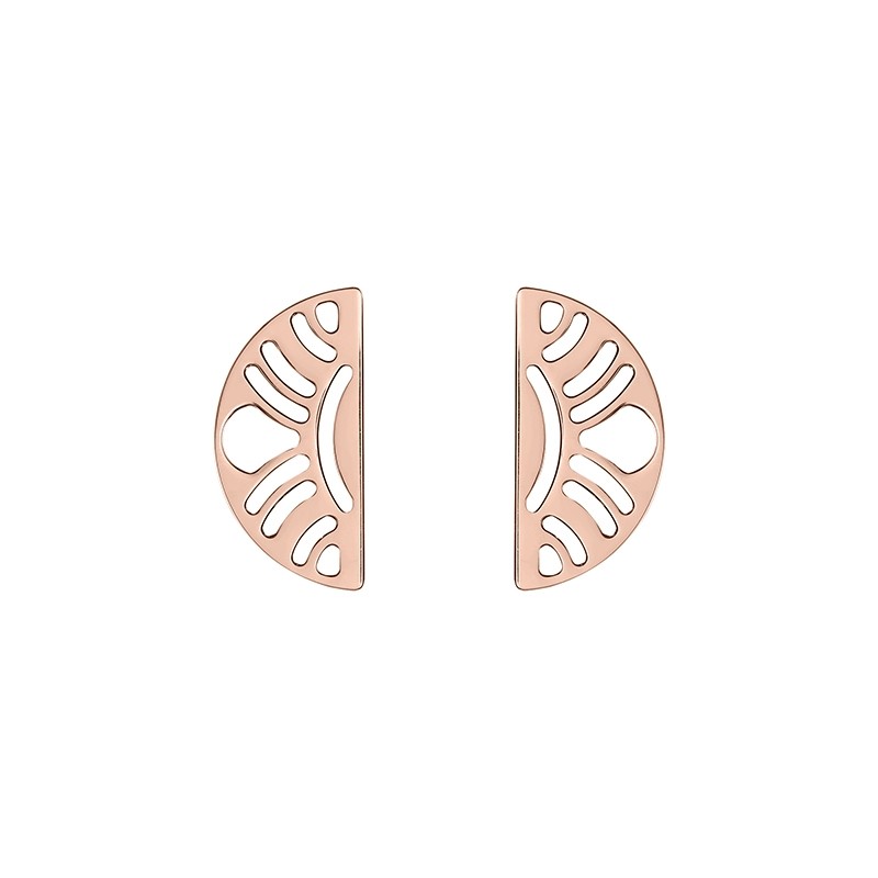 Boucles d'oreilles Les Georgettes Demi Lune Poisson finition or rose 70331084100000