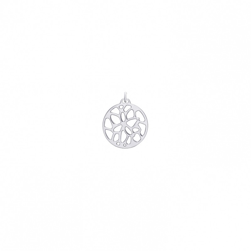 LES GEORGETTES PENDENTIF ROND Nenuphar argenté 25MM 70327881600000