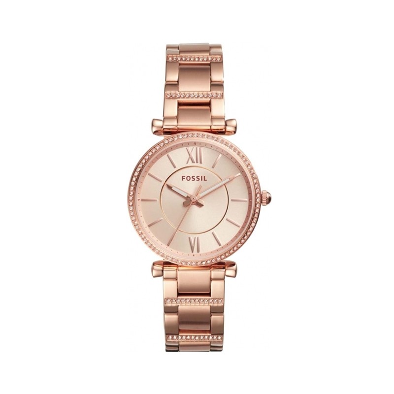 Montre femme Fossil collection Carlie acier dorée rose ES4301