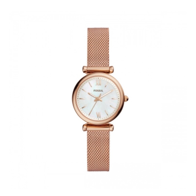 Montre femme Fossil maille milanaise rose ES4433