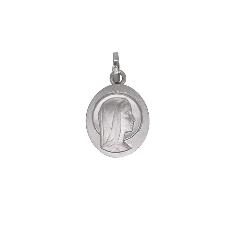 Pendentif Carador vierge Marie or blanc 375/000 9K20491G