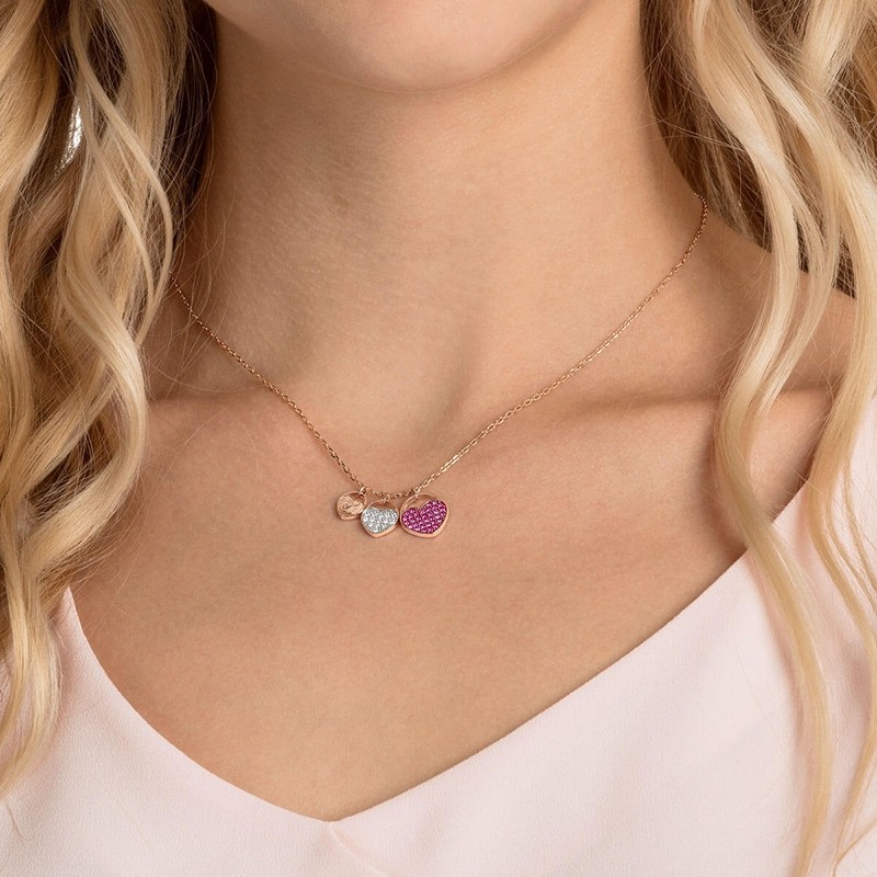 Collier Swarovski Ginger plaqué or rose, cristal rose 5472446