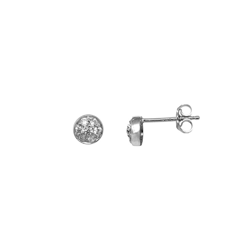 Boucles d'oreilles Carador puces oxydes de zirconium ronde