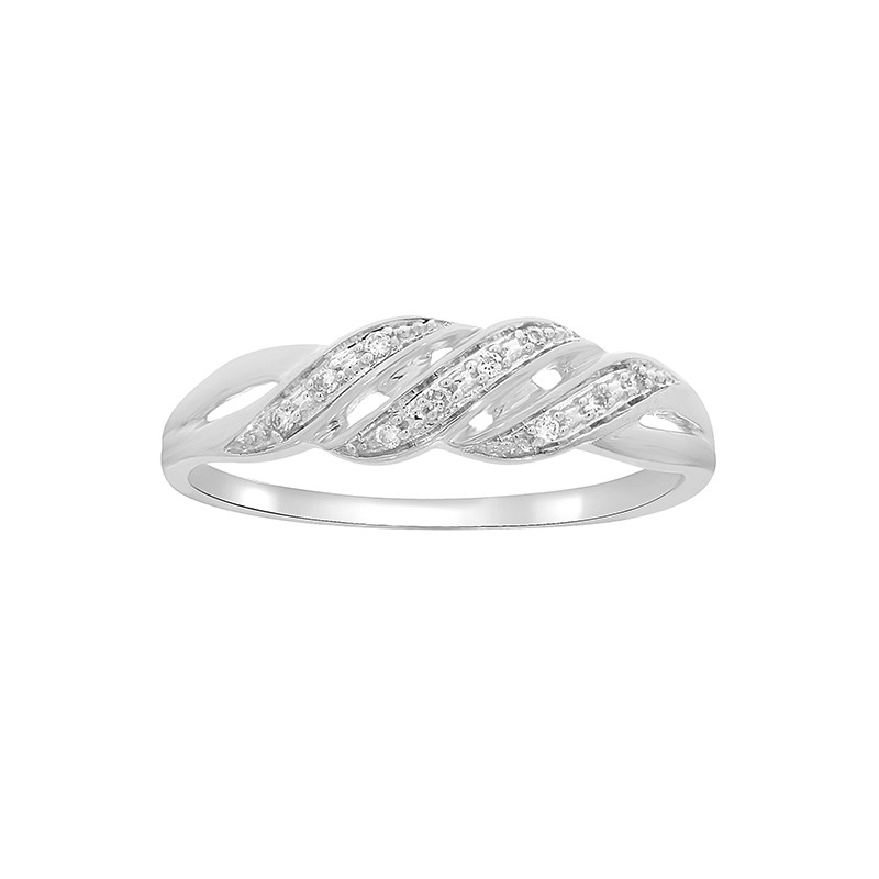 bague en or blanc  diamant Carador or 375/000