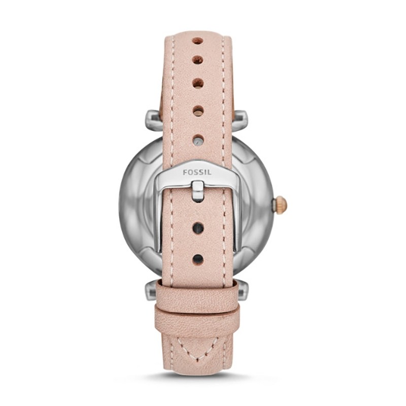 Montre CARLIE À TROIS AIGUILLES EN CUIR ROSE POUDRÉ ES4484