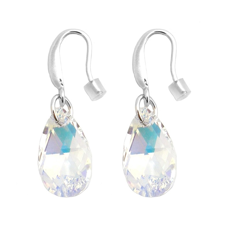 Boucles d'oreilles Indicolite Larme cristal blanc BOCR-LARM-001AB