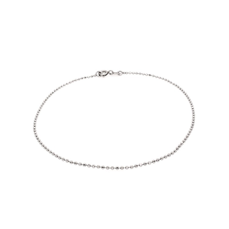 Chaine de cheville Carador maille perlée en argent 925/000