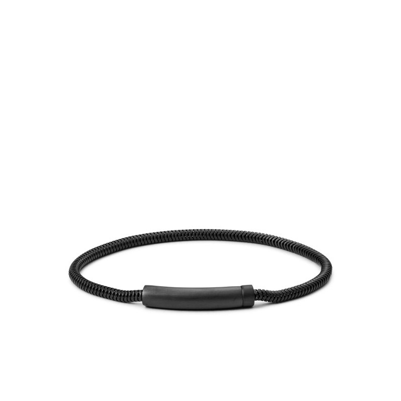 Bracelet  FOSSIL en maille serpent et acier inoxydable noir