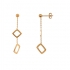 Boucles d'oreilles pendantes Carador Géométrie double carrés or 375/000