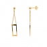 Boucles d'oreilles pendantes Carador Géométrie rectangle or 375/000