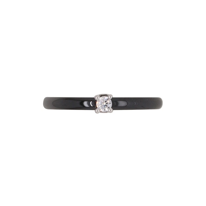 bague Femme Carador céramique noire, argent 925/000 et oxydes de zirconium