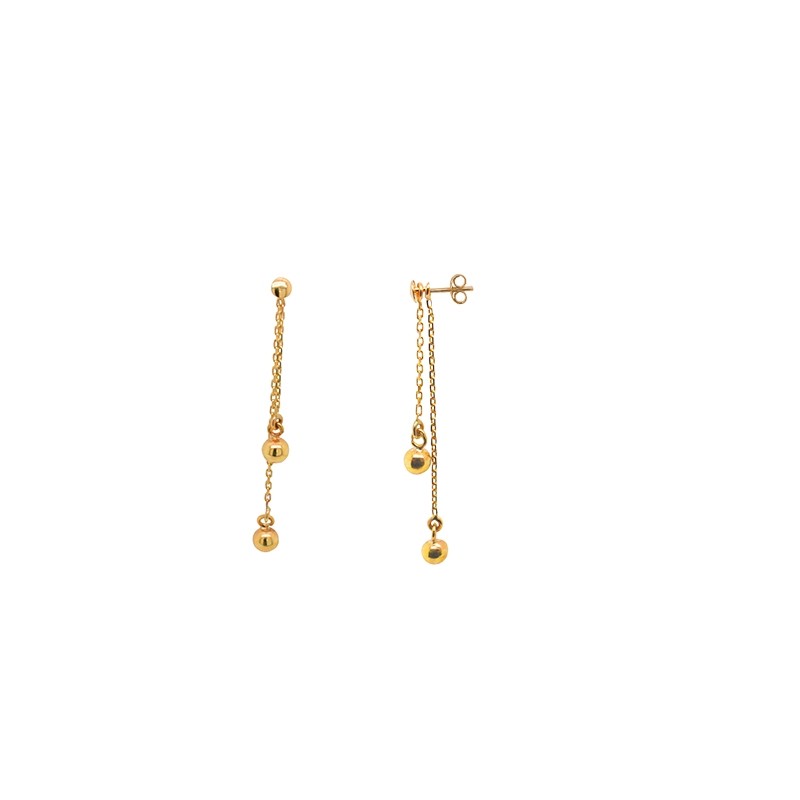 Boucles d'oreilles boules pendantes or 375/000