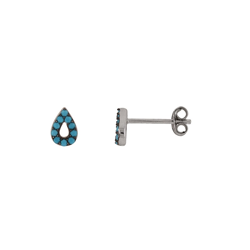 Boucles d'oreilles Carador goutte argent 925/000 et turquoises
