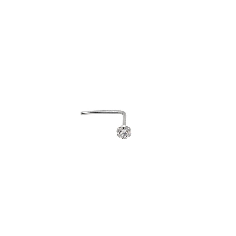 Piercing nasal Carador or blanc 375/000, oxyde de zirconium
