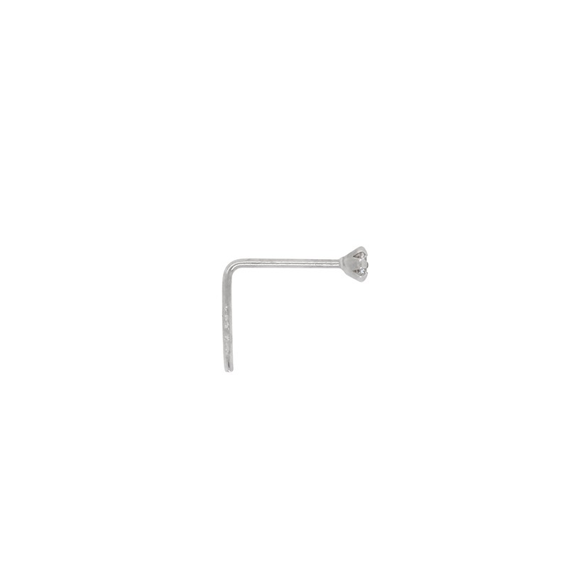 Piercing nasal Carador or blanc 375/000, oxyde de zirconium
