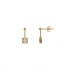 Boucles d'oreilles pendantes Carador carré suspendu en or 375/000 et oxydes de zirconium