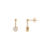 Boucles d'oreilles pendantes Carador coeur suspendu en or 375/000 et oxydes de zirconium