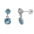 Boucles d'oreilles Carador pendantes deux topazes en or blanc 375/000 