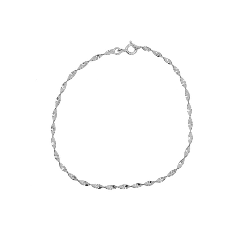 Bracelet or blanc 375/000 Maille Torsade 9K597.1GR