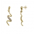 boucles d'oreilles ondulées or 375/000 et diamants