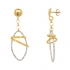 Boucles d'oreilles pendantes or 375/000 bicolore 9K3551G
