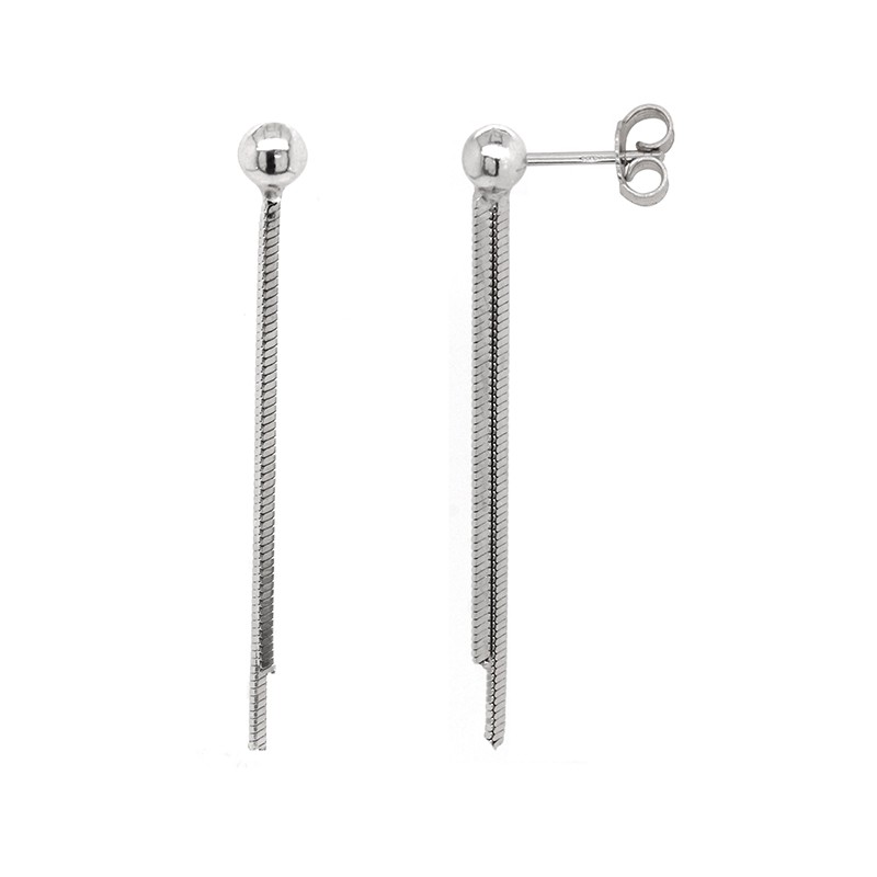 Boucles d'oreilles pendantes maille miroir carré en argent 925/000 de chez carador