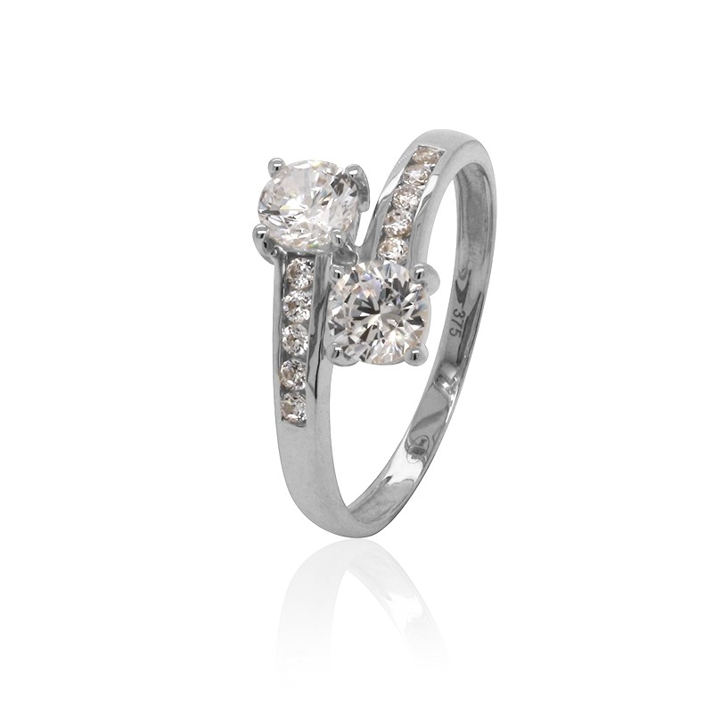 Bague Carador Or blanc 375/000 et Oxydes de zirconium