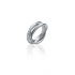 Bague triple anneaux  et oxyde zirconium en argent 925/000 de chez Carador