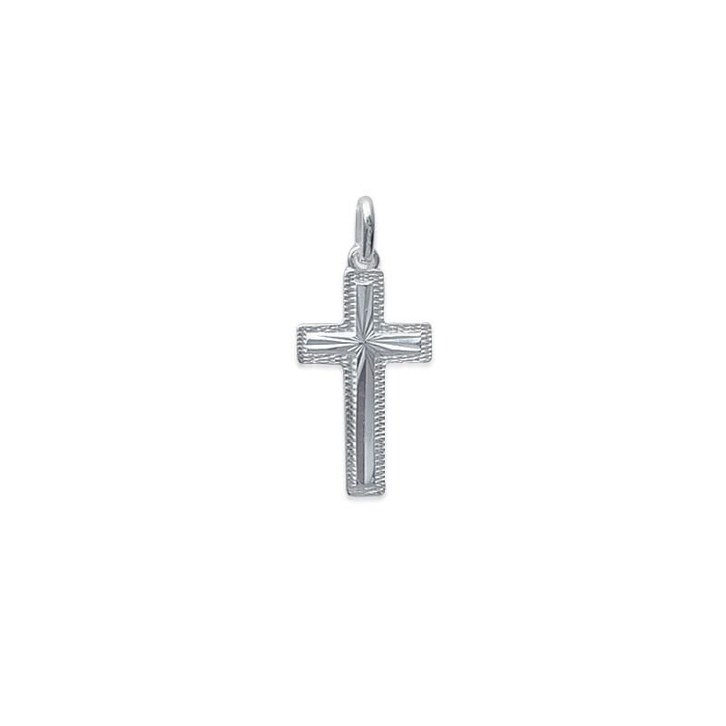 Pendentif croix en argent 925/000 avec contours travaillés