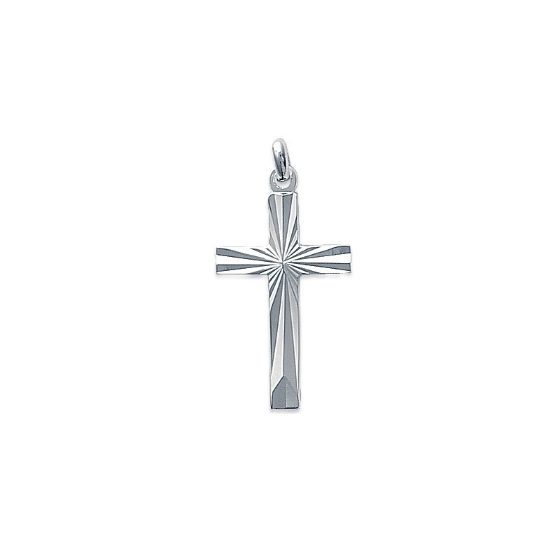 Pendentif croix effet relief en argent 925/000