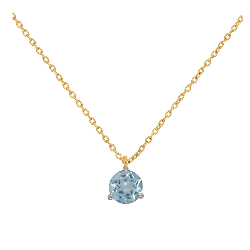 Collier Carador chaine en or jaune 375/000 et Pendentif Topaze