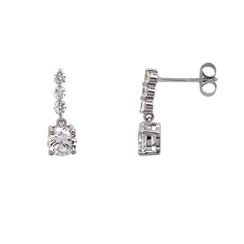 Boucles d'oreilles Carador Oxydes de zirconium et Or blanc 375/000