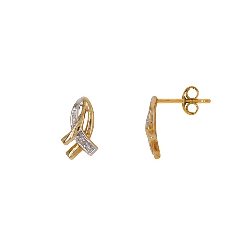 Boucles d'oreilles Carador Or 375/000 et diamant 0,02 cts