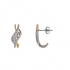 Boucles d'oreilles Carador Trilogie Or bicolore 375/000 et diamant 0,05 cts