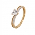 Bague Carador solitaire cœur accompagné or blanc 375/000 et oxydes de zirconium