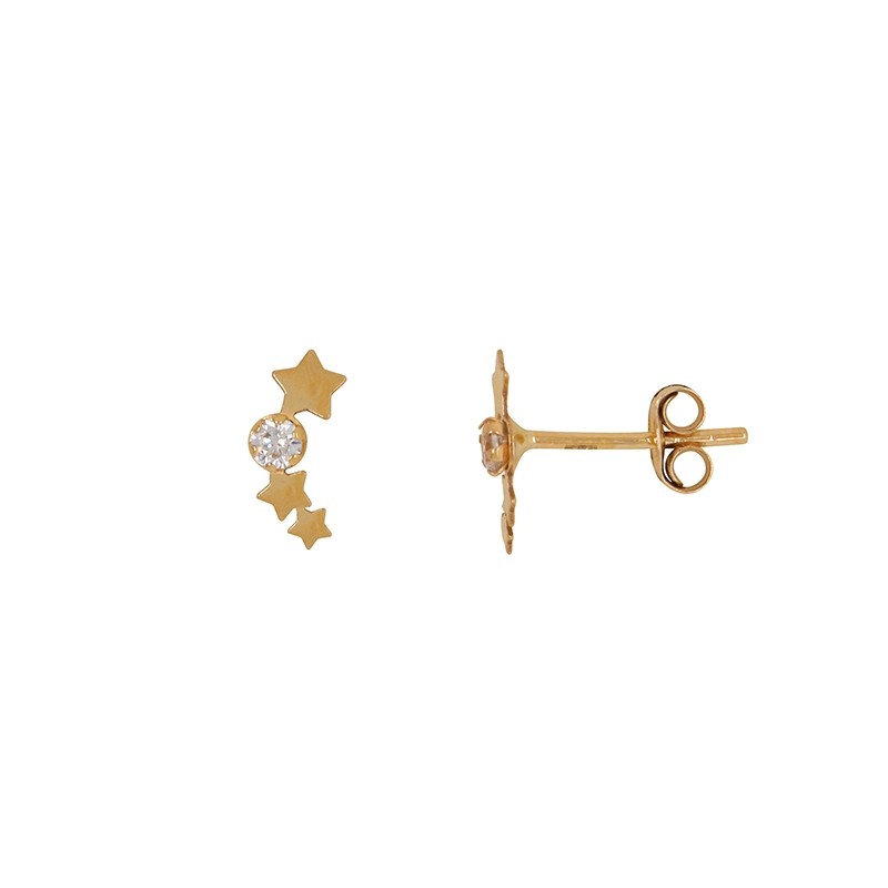 Boucles d'oreilles Carador étoiles Or jaune 375/000e