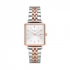 Montre Rosefield The Boxy acier argenté et doré rose 