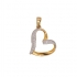 Pendentif Carador Cœur or jaune et blanc 375/000