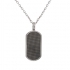Collier Homme Carador plaque ovale en acier gris foncé
