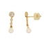 Boucles d'oreilles pendantes Carador Perle et Or jaune 375/000