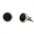 Bouton de manchette carador en acier inoxydable noir