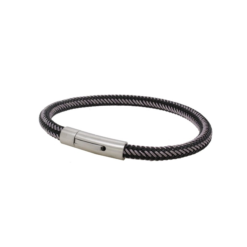 Bracelet corde et acier inoxydable de chez CARADOR