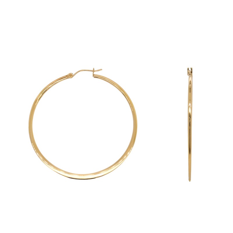 Boucles d'oreilles créoles amporelle plates ESH27Y