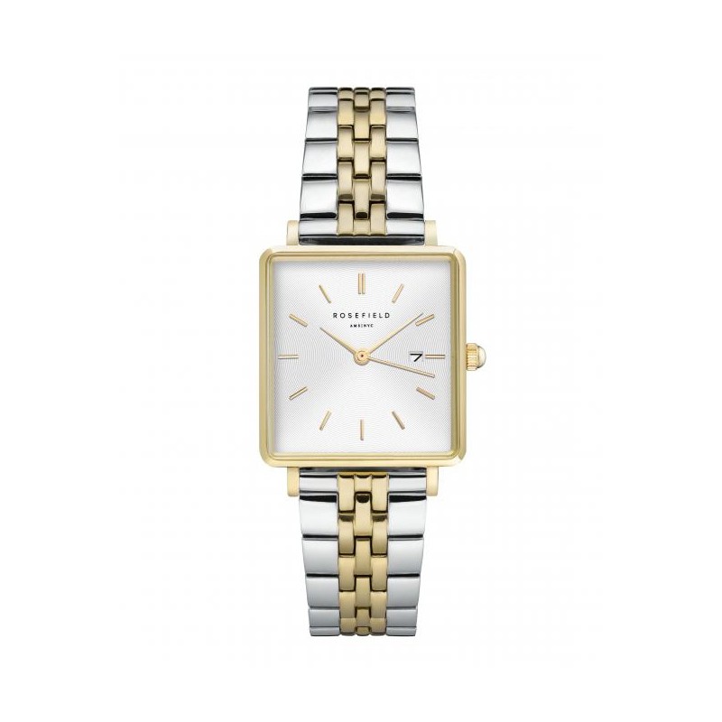 Montre Rosefield The Boxy acier argenté et doré  QVSGD-Q013