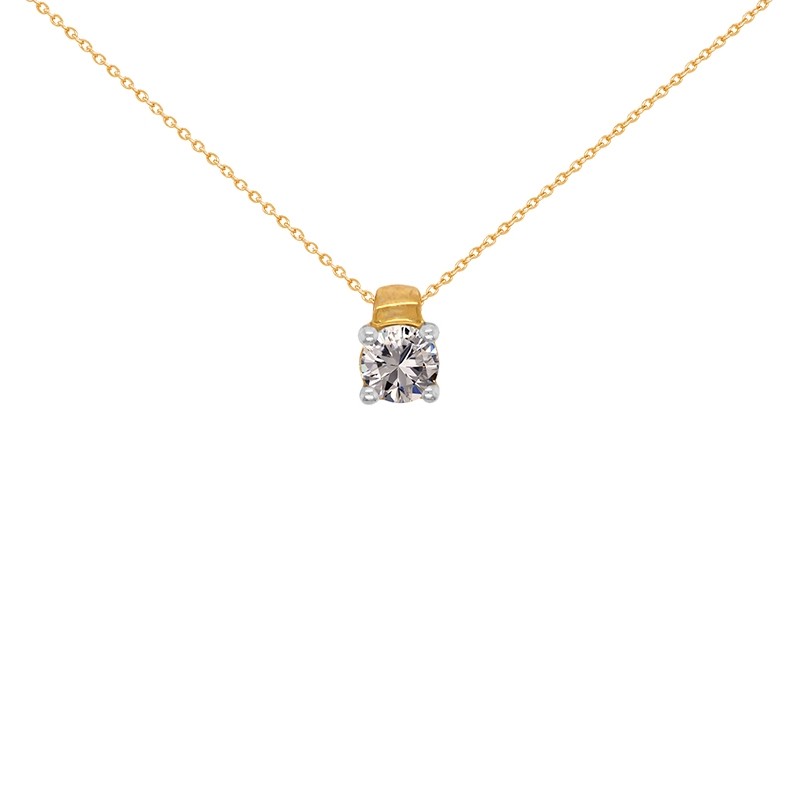Collier Solitaire Carador Or jaune 750/000 et diamant 0,40 cts