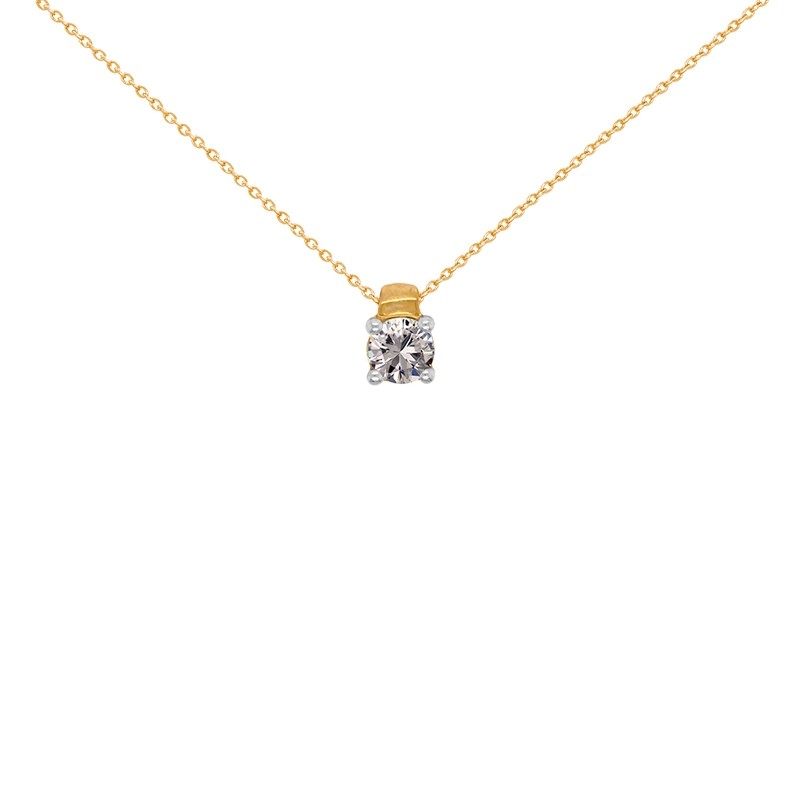 Collier Solitaire carador Or jaune 750/000 et diamant 0,2 cts