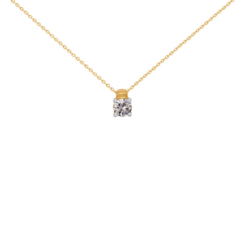 Collier Solitaire carador Or jaune 750/000 et diamant 0,03 cts