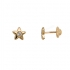 Boucles d'oreilles clous étoile au coeur oxyde de zirconium or 375/000 Carador