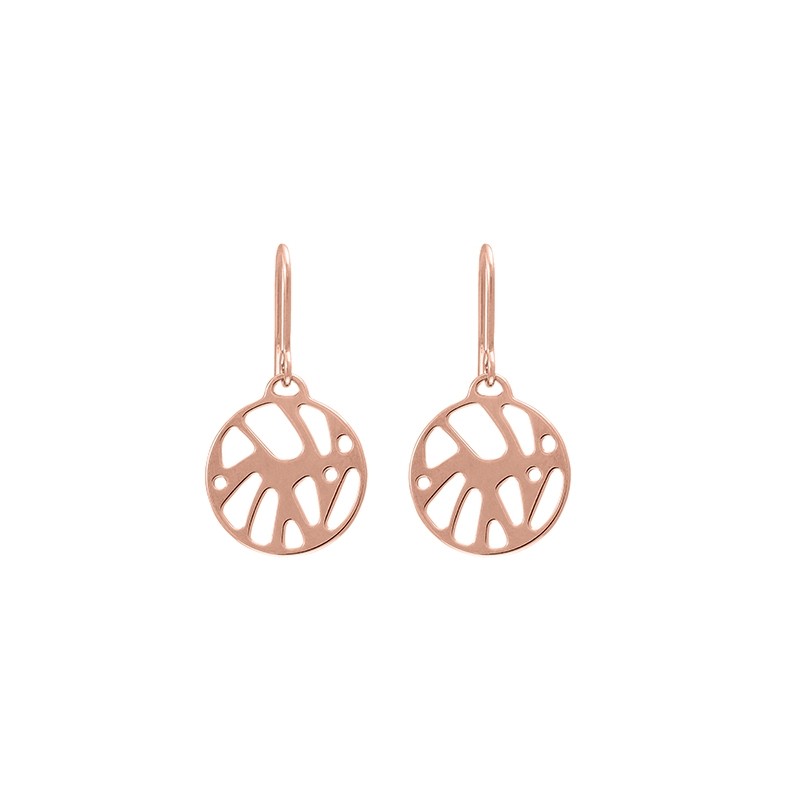 Boucles d'oreilles Les Georgettes dormeuses Perroquet finition or rose 70318944100000